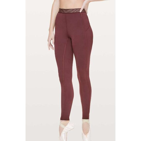 Lululemon x Francesca Hayward Principal‎ Dancer Golden Lining Tight 28 Size 4 - Picture 1 of 8
